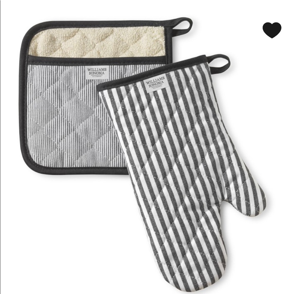 William Sonoma Bay Stripe Mitt & Potholder Set